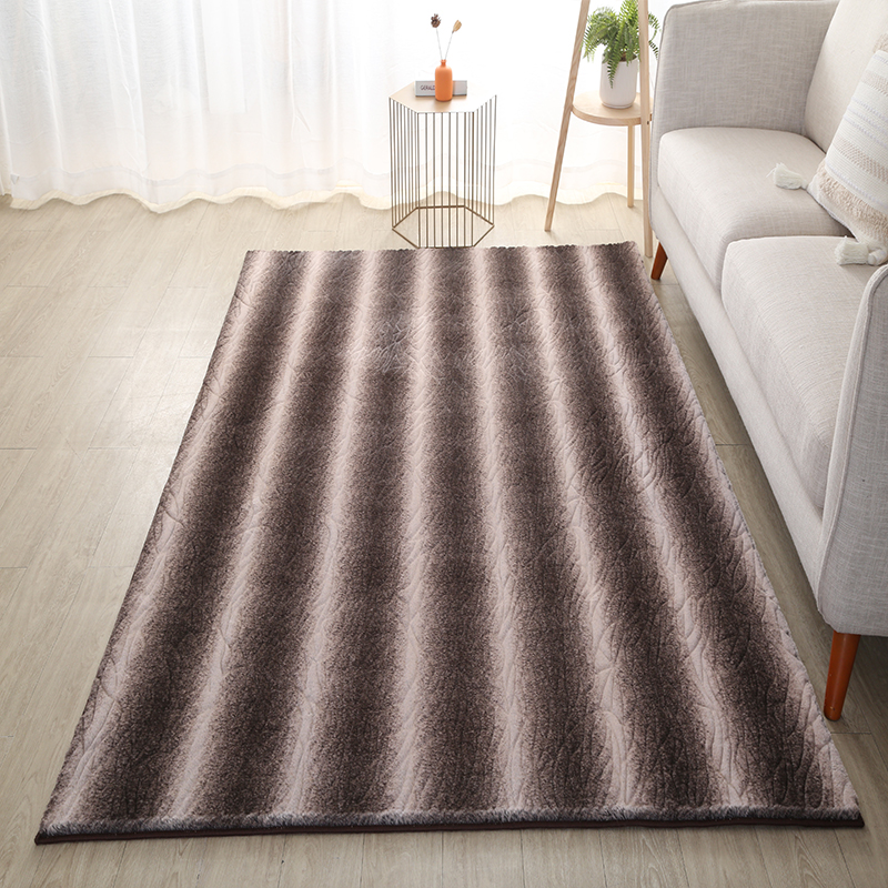 Printed rabbit fur carpet
