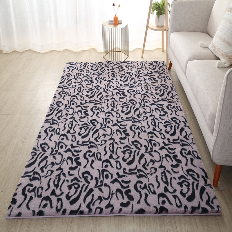Printed rabbit fur carpet