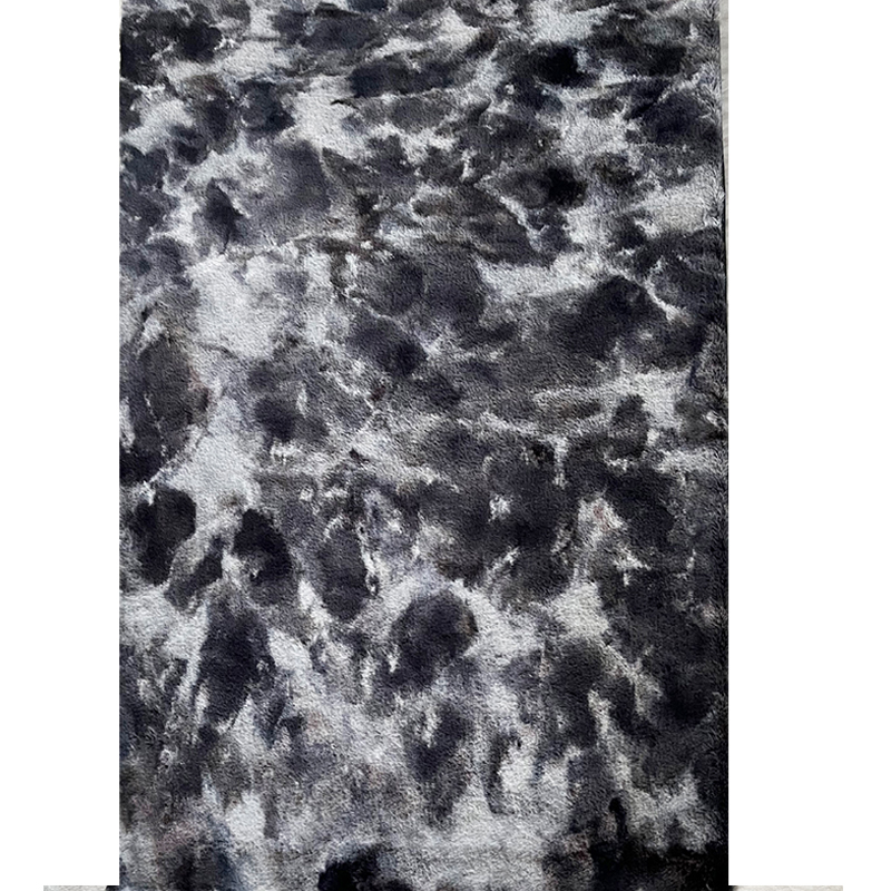 Tie dyed rabbit fur carpet